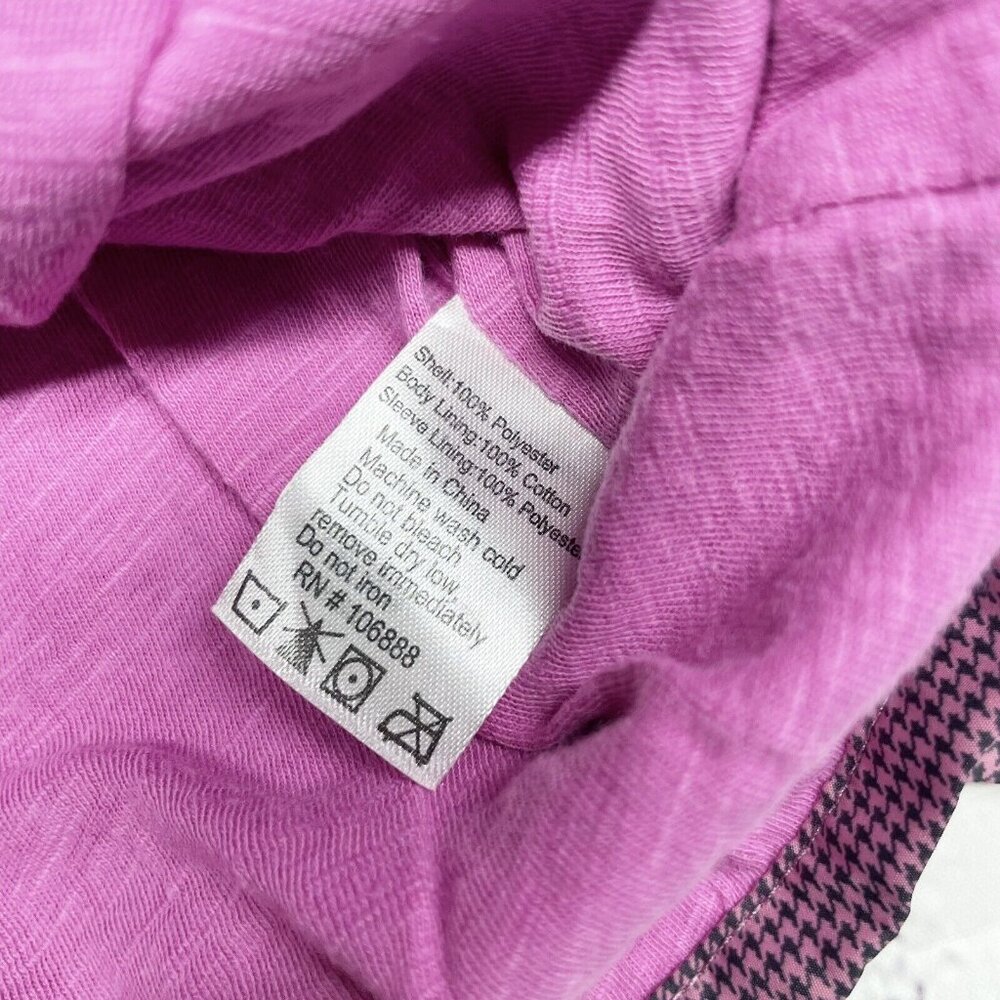 Appaman 2T Lightweight Nylon Windbreaker Jacket Lined Pink Black Houndstooth - Picture 10 of 11